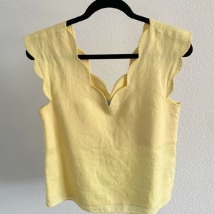 Scalloped Linen Top